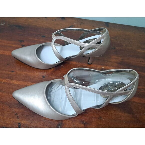 LifeStride Rose Gold Strappy Dress Shoes Heels 8M Soft System Heel New in Box - Picture 10 of 11